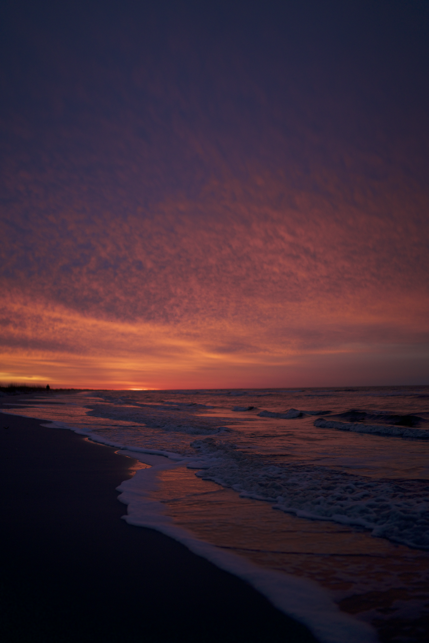 Sunset over the water, from The Fourth State's existing site